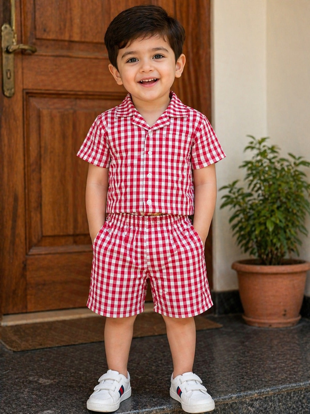 Boys Checkered Shirt & Shorts Set | Ages 1 ā 12 Years | 2-Piece Outfit