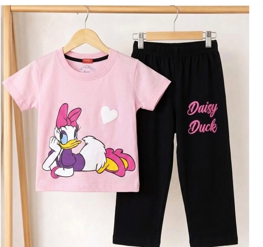 Girls Daisy Duck Printed T-Shirt & Trousers Set | Summer Collection | Ages 1 – 10 Years