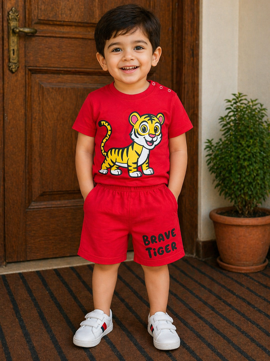 Baby Boys Printed T-Shirt & Shorts Set | Cute Summer Outfit | Ages 0 – 12 Months