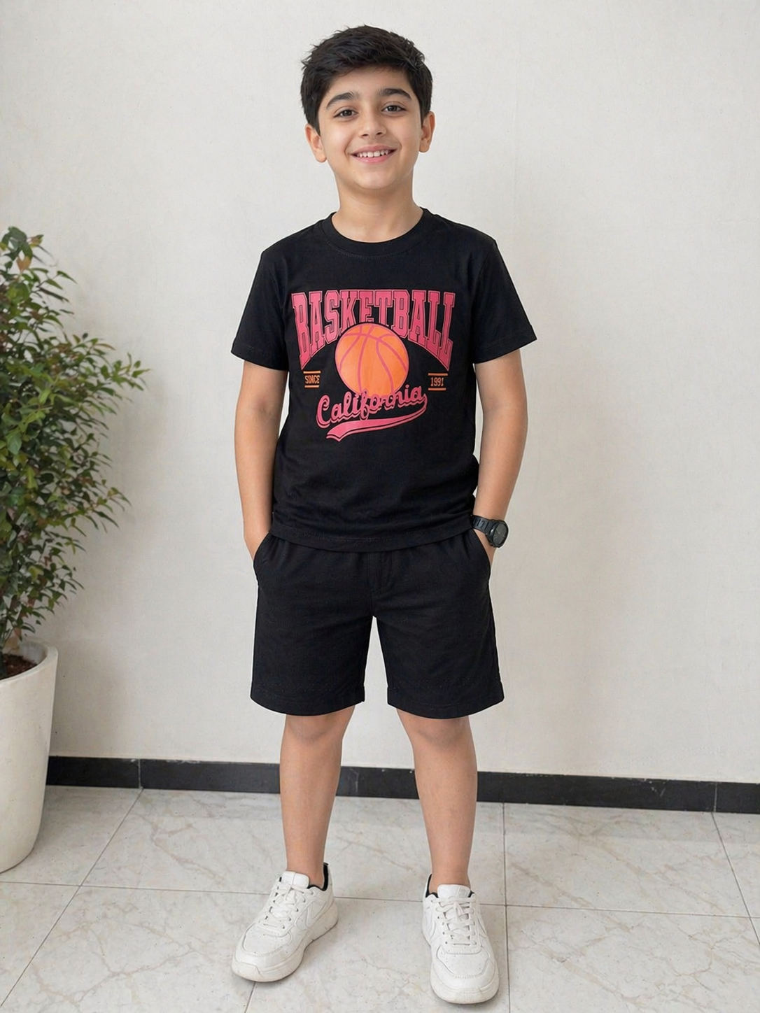Boys Basketball Printed T-Shirt & Shorts Set | Casual Summer Outfit | Ages 1 - 12 Years