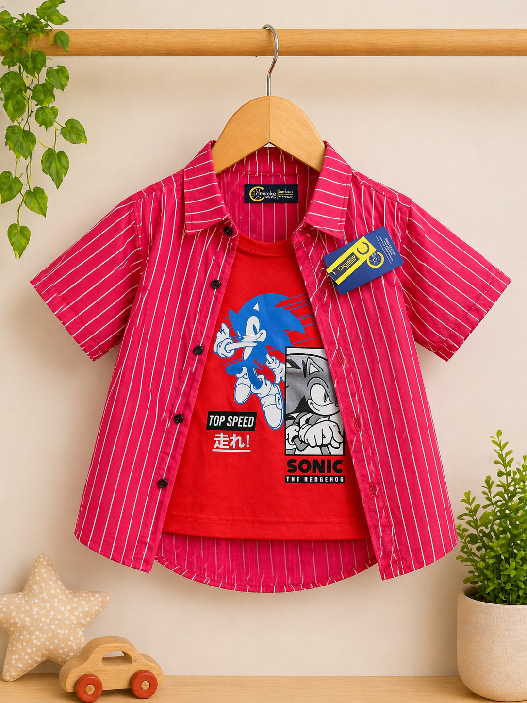 Boys Double Shirts  Printed T-Shirt & Shirt Set | Stylish Summer Outfit  | Ages 1 – 12 Years