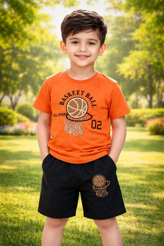 Boys Basketball Graphic T-Shirt & Shorts Set | Ages 1 – 12 Years | 2-Piece Outfit