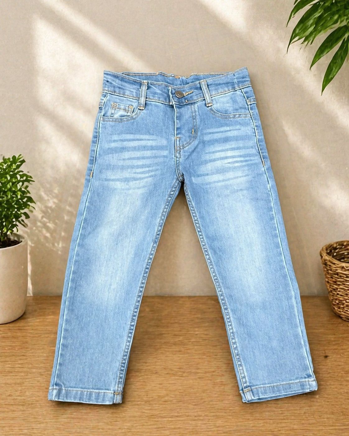Boys Light Wash Denim Jeans | Slim Fit Casual Everyday Wear | Ages 1 – 12 Years