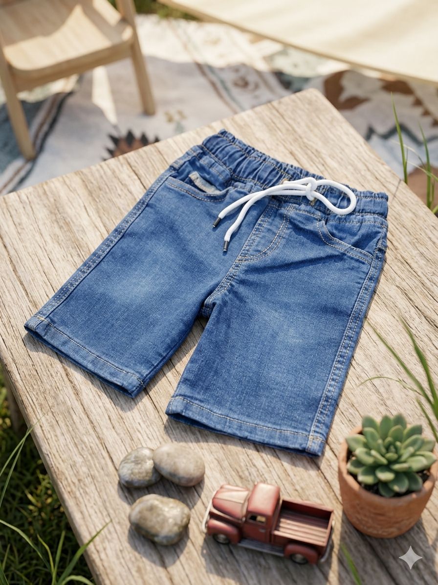 Boys Classic Blue Denim Shorts  | Comfortable Casual Summer Wear | Ages 1 – 12 Years