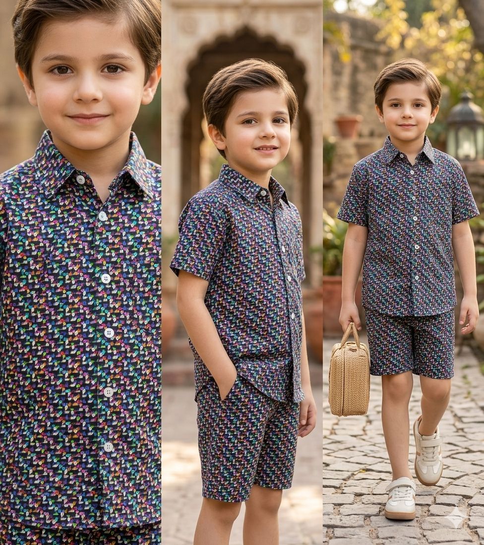 Boys Printed Shirt & Shorts Set | Stylish Summer Outfit | Ages 1 - 8 Years